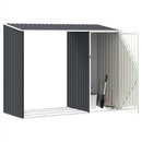 brændeskur 245x98x159 cm galvaniseret stål antracitgrå