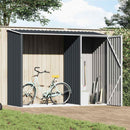 brændeskur 245x98x159 cm galvaniseret stål antracitgrå