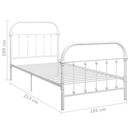 sengestel 90 x 200 cm metal hvid