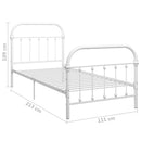 sengestel 100 x 200 cm metal hvid