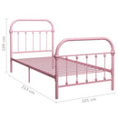 sengestel 90x200 cm metal pink