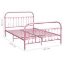 sengestel 120x200 cm metal pink