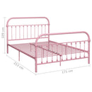 sengestel 160x200 cm metal pink