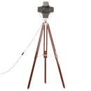 gulvlampe med trefod 180 cm massivt mangotræ