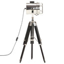 gulvlampe med trefod 69 cm massivt mangotræ sort