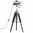 gulvlampe med trefod 69 cm massivt mangotræ sort
