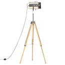 gulvlampe med trefod 140 cm massivt mangotræ