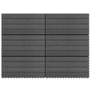 Terrasse Flise 6 pcs Grå 60 x 30 cm WPC