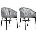 havestole 2 stk. PVC rattan antracitgrå