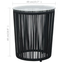 bistrosæt 3 dele med hynder PVC-rattan sort