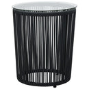 bistrosæt 3 dele med hynder PVC-rattan sort