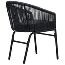 bistrosæt 3 dele med hynder PVC-rattan sort