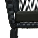 bistrosæt 3 dele med hynder PVC-rattan sort