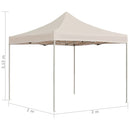 foldbart festtelt aluminium 2 x 2 m cremefarvet