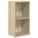 bogreol med 2 hylder 40x30x76,5 cm konstrueret træ sonoma-eg