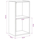 bogreol med 2 hylder 40x30x76,5 cm konstrueret træ sonoma-eg