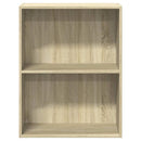 bogreol med 2 hylder 60x30x76,5 cm konstrueret træ sonoma-eg