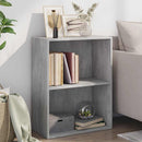 bogreol med 2 hylder 60x30x76,5 cm konstrueret træ betongrå
