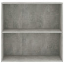 bogreol med 2 hylder 80x30x76,5 cm konstrueret træ betongrå
