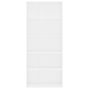 bogreol med 5 hylder 80x30x189 cm konstrueret træ hvid