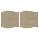 sengeborde 2 stk. 40x30x40 cm konstrueret træ sonoma-eg