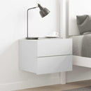 sengebord 40x30x30 cm konstrueret træ hvid