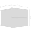 sengeborde 2 stk. 40x30x30 cm konstrueret træ hvid