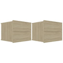 sengeborde 2 stk. 40x30x30 cm konstrueret træ sonoma-eg