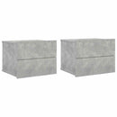sengeborde 2 stk. 40x30x30 cm konstrueret træ betongrå