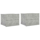 sengeborde 2 stk. 40x30x30 cm konstrueret træ betongrå