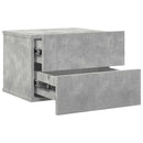 sengeborde 2 stk. 40x30x30 cm konstrueret træ betongrå