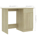 skrivebord 100x50x76 cm konstrueret træ sonoma-eg
