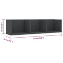 cd-reol 75x18x18 cm konstrueret træ grå