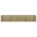CD-hylde 100x18x18 cm konstrueret træ sonoma-eg