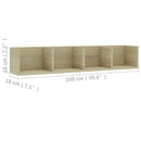 CD-hylde 100x18x18 cm konstrueret træ sonoma-eg