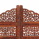 4-panels rumdeler håndskåret 160 x 165 cm massivt mangotræ brun