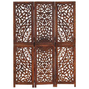 3-panels rumdeler håndskåret 120 x 165 cm massivt mangotræ brun