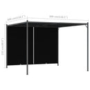 pergola tilbagetrækkeligt tag 3x3 m antracitgrå