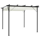 pergola med tilbagetrækkeligt tag 3x3 m stål cremefarvet