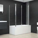 brusevæg til badekar 120x69x130 cm hærdet glas gennemsigtigt