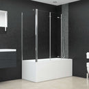 brusevæg til badekar 120x69x130 cm hærdet glas gennemsigtigt