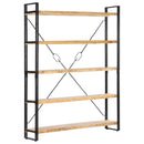 bogreol med 5 hylder 140x30x180 cm massivt mangotræ