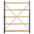 bogreol med 5 hylder 140x30x180 cm massivt mangotræ