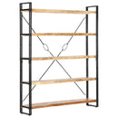 bogreol med 5 hylder 140x30x180 cm massivt mangotræ