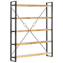 bogreol med 5 hylder 140x30x180 cm massivt mangotræ