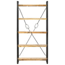 bogreol med 5 hylder 90x30x180 cm massivt mangotræ