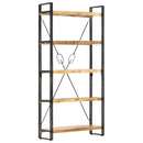 bogreol med 5 hylder 90x30x180 cm massivt mangotræ