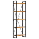 bogreol med 5 hylder 60x30x180 cm massivt mangotræ
