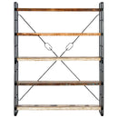 bogreol med 5 hylder 140x30x180 cm massivt genbrugstræ