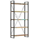 bogreol med 5 hylder 90x30x180 cm massivt genbrugstræ
